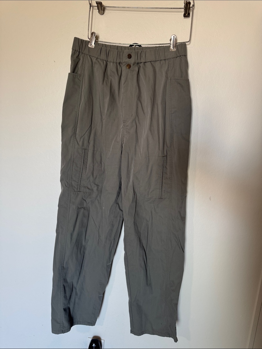 Cherokee Straight-Leg Drawstring Pants in Olive Gray